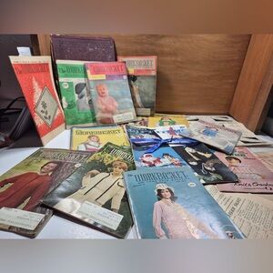 LOT Vintage Needlepoint Patterns 1950s/1960s  Sewing Crochet Knitting Magazines